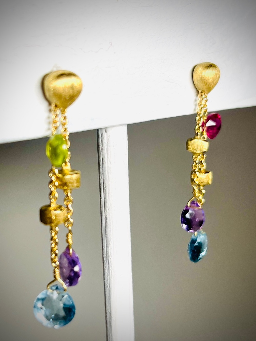 Marco Bicego
18K Yellow Gold Paradise Gemstone Teardrop Double Strand Earrings - Picture 3 of 10